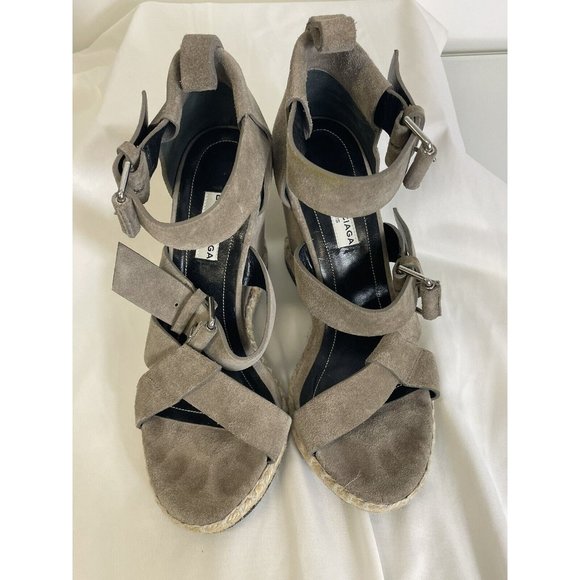 Balenciaga Gray Suede Wedge Espadrilles (See Images) - Picture 2 of 10